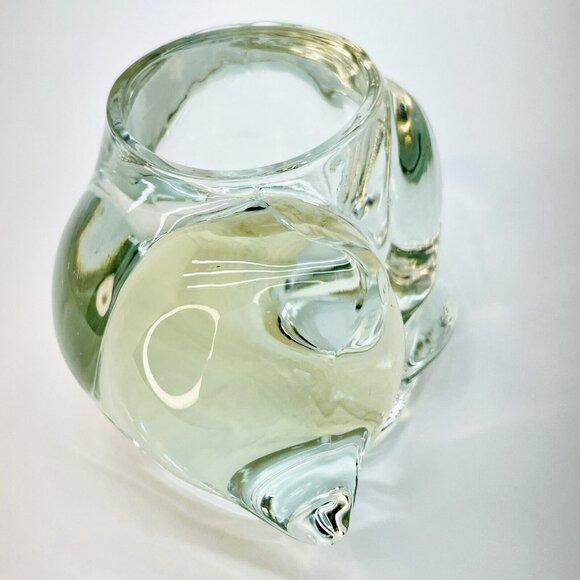 Indiana Crystal Glass Votive Sleeping Cat Candle Holder Vintage Handmade USA - Picture 7 of 10
